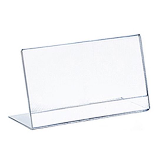 Picture of Azar Displays L-Shaped Acrylic Sign Holders, 3-1/2in x 5in, Clear, Pack Of 10 Holders