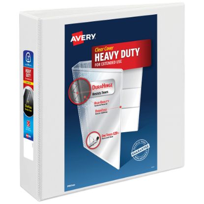 Picture of Avery Heavy-Duty View 3 Ring Binder, 2in One Touch EZD Rings, White, 1 Binder