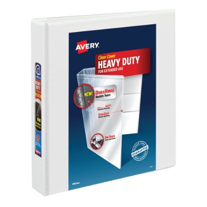 Picture of Avery Heavy-Duty View 3 Ring Binder, 1.5in One Touch EZD Rings, White, 1 Binder