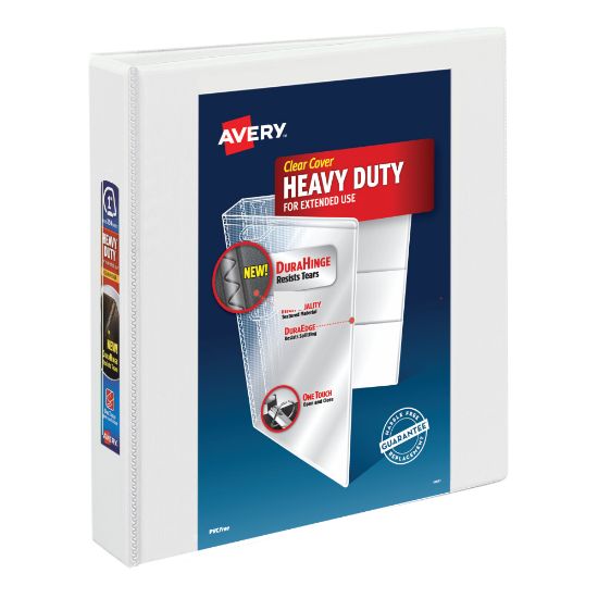 Picture of Avery Heavy-Duty View 3 Ring Binder, 1.5in One Touch EZD Rings, White, 1 Binder