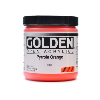 Picture of Golden OPEN Acrylic Paint, 8 Oz Jar, Pyrrole Orange