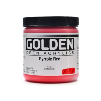 Picture of Golden OPEN Acrylic Paint, 8 Oz Jar, Pyrrole Red