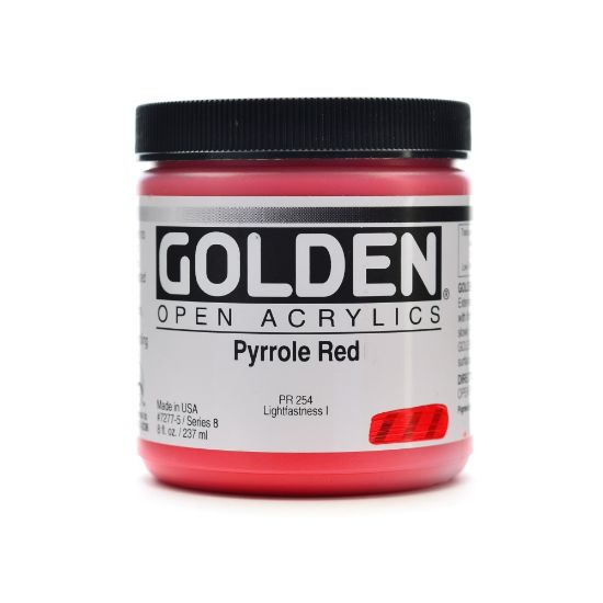 Picture of Golden OPEN Acrylic Paint, 8 Oz Jar, Pyrrole Red