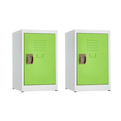 Picture of Alpine AdriOffice 1-Tier Steel Lockers, 24inH x 15inW x 15inD, Green, Set Of 2 Lockers