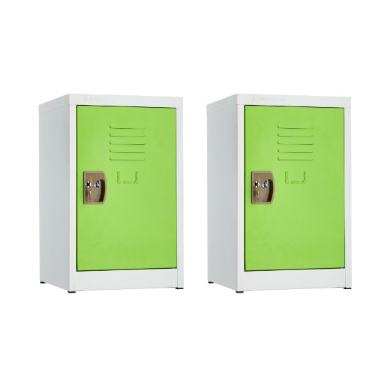 Picture of Alpine AdriOffice 1-Tier Steel Lockers, 24inH x 15inW x 15inD, Green, Set Of 2 Lockers