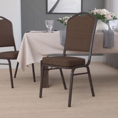 Picture of Flash Furniture HERCULES Series Crown Back Stacking Banquet Chair, Brown Patterned/Coppervein