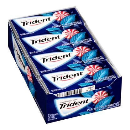 Picture of Trident Perfect Peppermint Sugar-Free Gum, 14 Pieces Per Pack, Box Of 12 Packs