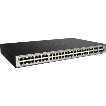 Picture of D-Link 52-Port Layer 3 Stackable Managed Gigabit Switch including 4 10GbE Ports - 48 Ports - Manageable - Gigabit Ethernet, 10 Gigabit Ethernet - 10/100/1000Base-TX, 10GBase-LR, 10GBase-SR, 1000Base-SX, 1000Base-LX - 3 Layer Supported