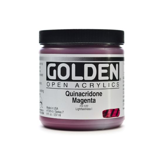 Picture of Golden OPEN Acrylic Paint, 8 Oz Jar, Quinacridone Magenta