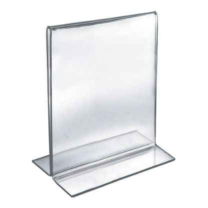 Picture of Azar Displays Double-Foot 2-Sided Acrylic Vertical Sign Holders, 8in x 10in, Clear, Pack Of 10 Holders