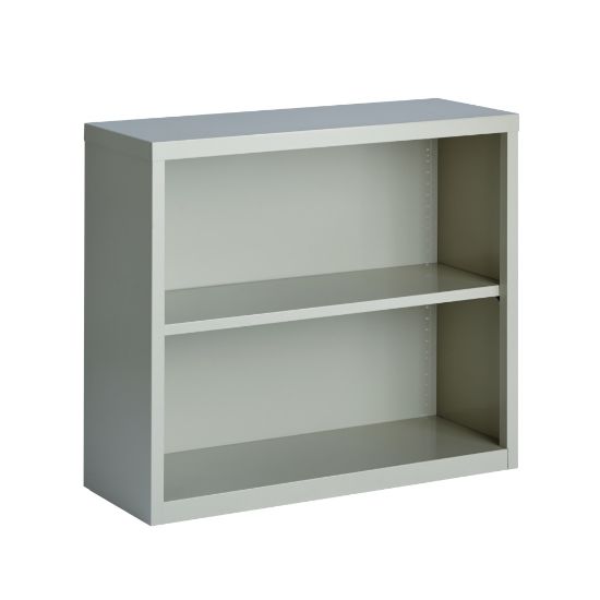 Picture of Hirsh 30inH 2-Shelf Metal Bookcase, Light Gray