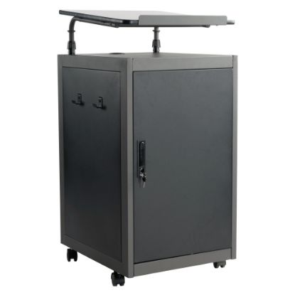 Picture of National Public Seating Oklahoma Sound Teachers WorkPod Lectern, 41inH x 20inW x 24inD, Charcoal Slate