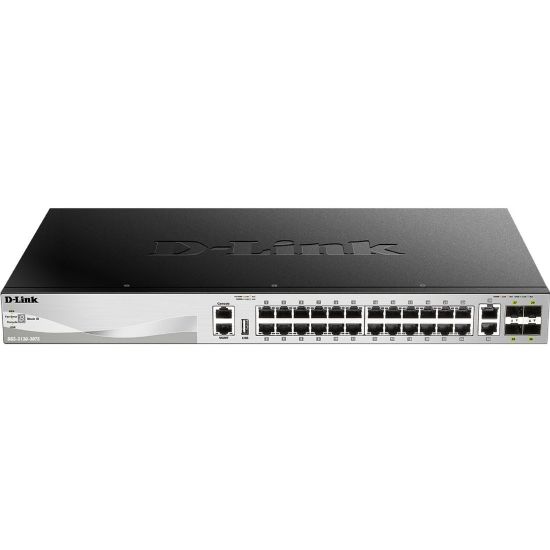 Picture of D-Link DGS-3130-30TS Ethernet Switch - 26 Ports - Manageable - Gigabit Ethernet - 1000Base-T - 3 Layer Supported - Modular - Optical Fiber, Twisted Pair