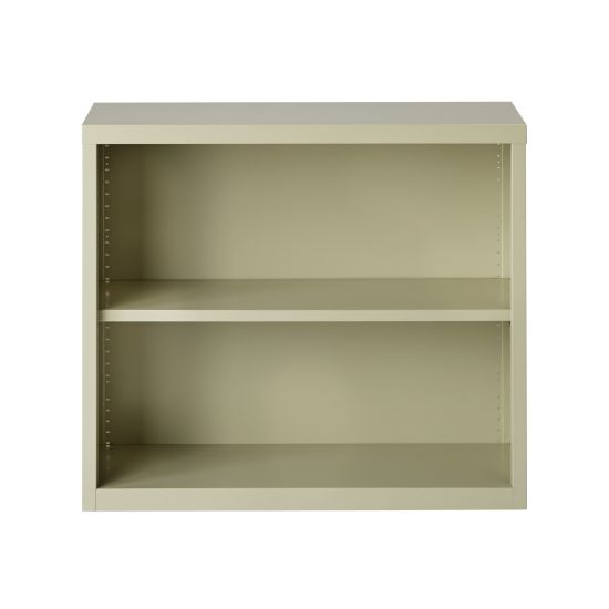 Picture of Hirsh 30inH 2-Shelf Metal Bookcase, Putty