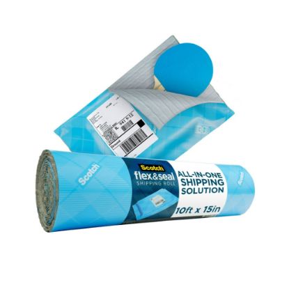 Picture of Scotch Flex & Seal Shipping Roll, 15in x 10ft, Light Blue