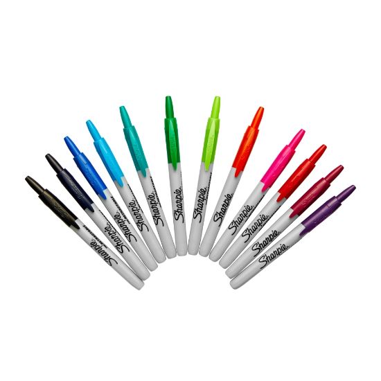 Picture of Sharpie Retractable Permanent Markers, Fine Point, Assorted, Box Of 12