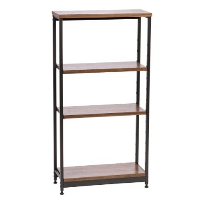 Picture of IRIS Tall Wood And Metal Shelf, Brown/Black