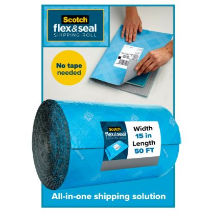 Picture of Scotch Flex & Seal Shipping Roll, 15in x 50ft, Light Blue