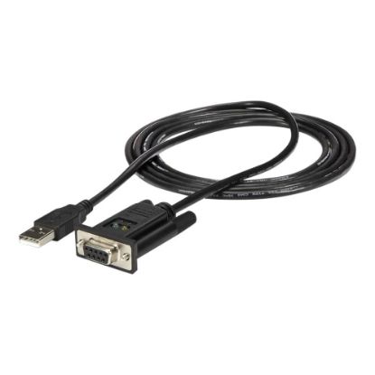 Picture of StarTech.com USB to Serial RS232 Adapter - DB9 Serial DCE Adapter Cable with FTDI - Null Modem - USB 1.1 / 2.0 - Bus-Powered (ICUSB232FTN) - Serial adapter - USB 2.0 - RS-232 - black