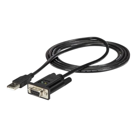 Picture of StarTech.com USB to Serial RS232 Adapter - DB9 Serial DCE Adapter Cable with FTDI - Null Modem - USB 1.1 / 2.0 - Bus-Powered (ICUSB232FTN) - Serial adapter - USB 2.0 - RS-232 - black