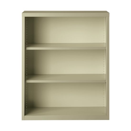 Picture of Hirsh 42inH 3-Shelf Metal Bookcase, Putty