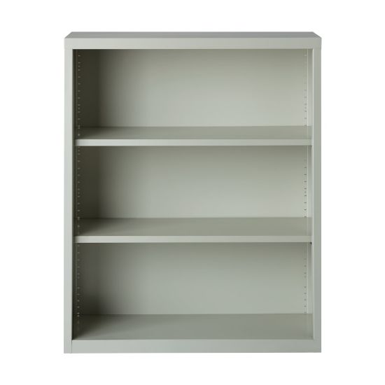 Picture of Hirsh 42inH 3-Shelf Metal Bookcase, Light Gray