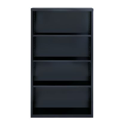 Picture of Hirsh 60inH 4-Shelf Metal Bookcase, Black