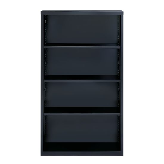 Picture of Hirsh 60inH 4-Shelf Metal Bookcase, Black