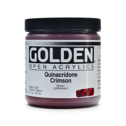 Picture of Golden OPEN Acrylic Paint, 8 Oz Jar, Quinacridone Crimson