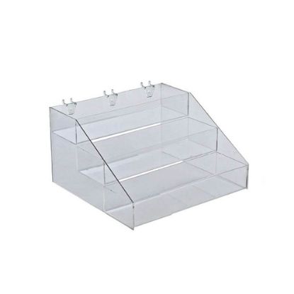 Picture of Azar Displays 3-Tier Step Display Stands, 7 1/8inH x 12inW x 11 3/4inD, Clear