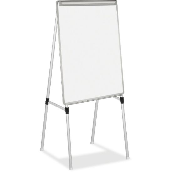 Picture of MasterVision Quadpod Presentation Easel - 28in (2.3 ft) Width x 40.5in (3.4 ft) Height - White Surface - Gray Aluminum Frame - Rectangle - Floor Standing, Tabletop