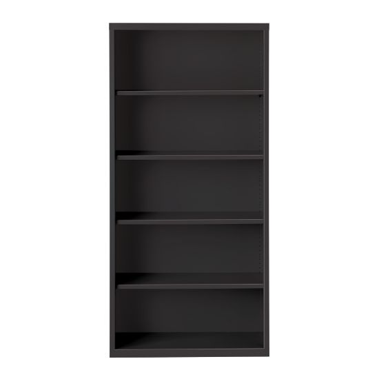 Picture of Hirsh 72inH 5-Shelf Metal Bookcase, Black