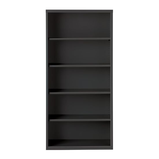 Picture of Hirsh 72inH 5-Shelf Metal Bookcase, Charcoal