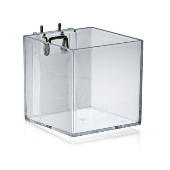 Picture of Azar Displays Cube Bins For Pegboard/Slatwall, Metal U-Hook, Small Size, Clear, Pack Of 4