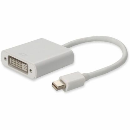 Picture of AddOn Mini-DisplayPort 1.1 Male to DVI-I (29 pin) Female White Adapter For Resolution Up to 1920x1200 (WUXGA) - 100% compatible and guaranteed to work