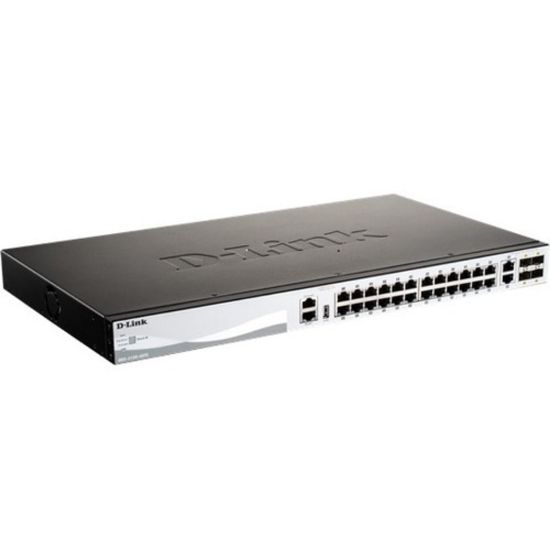 Picture of D-Link DGS-3130-30PS Ethernet Switch - 26 Ports - Manageable - Gigabit Ethernet - 1000Base-T - 3 Layer Supported - Modular - Optical Fiber, Twisted Pair - Lifetime Limited Warranty