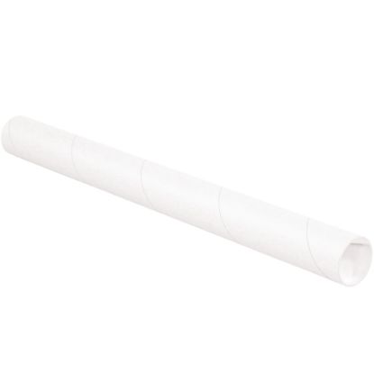 Picture of Partners Brand White Mailing Tubes With Plastic Endcaps, 2in x 15in, 80% Recycled, Pack Of 50