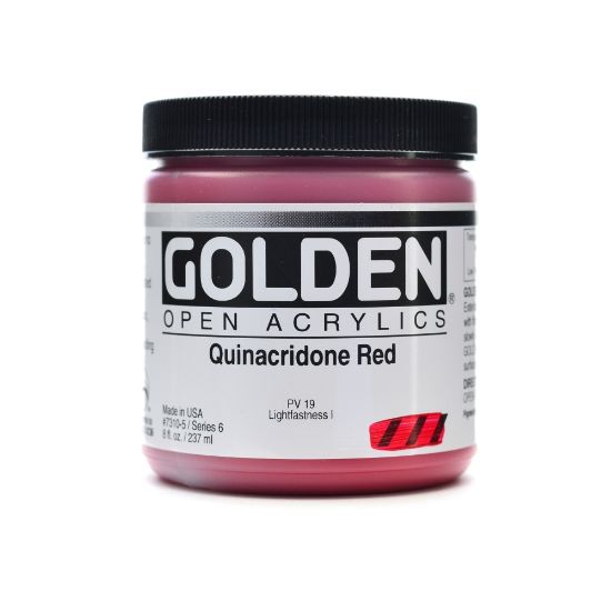 Picture of Golden OPEN Acrylic Paint, 8 Oz Jar, Quinacridone Red