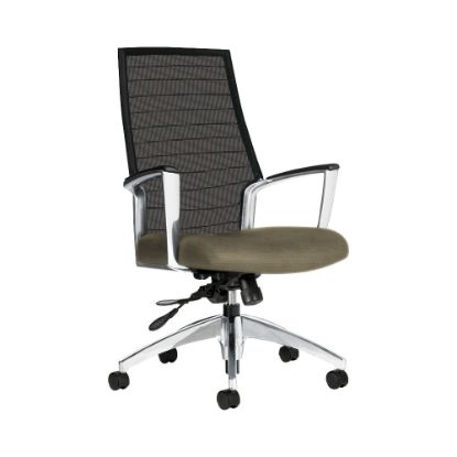 Picture of Global Accord Mesh High-Back Tilter Chair, 44inH x 25inW x 25inD, Sandcastle