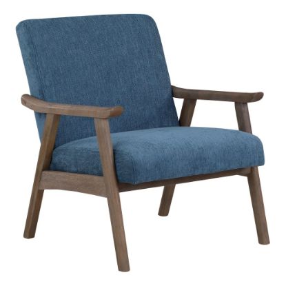 Picture of Office Star Weldon Armchair, Navy/Brushed Brown