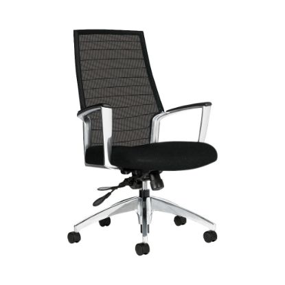 Picture of Global Accord Mesh High-Back Tilter Chair, 44inH x 25inW x 25inD, Black Coal