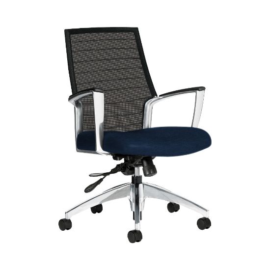 Picture of Global Accord Mesh Mid-Back Tilter Chair, 37inH x 25inW x 25inD, Blue Bayou