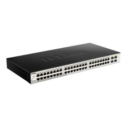 Picture of D-Link Metro DGS-1210-52/ME Ethernet Switch - 48 Ports - Manageable - Gigabit Ethernet - 2 Layer Supported - Modular - 4 SFP Slots - Twisted Pair, Optical Fiber - 1U High - Rack-mountable