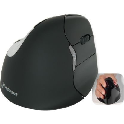 Picture of Evoluent VerticalMouse 4 Right Mac Bluetooth Technology (NO DONGLE REQUIRED) - Optical - Wireless - Bluetooth Technology (NO DONGLE REQUIRED) - Black - Scroll Wheel - 6 Button(s) - Right-handed Only