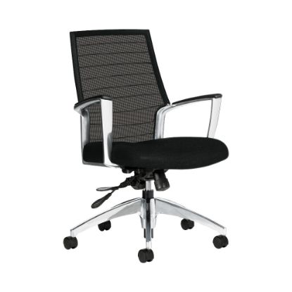 Picture of Global Accord Mesh Mid-Back Tilter Chair, 37inH x 25inW x 25inD, Black Coal