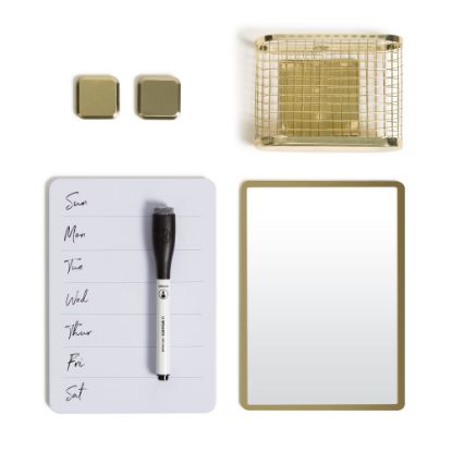 Picture of U Brands 6-Piece Weekly Plan Locker Kit, Gold