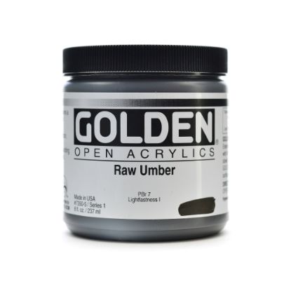 Picture of Golden OPEN Acrylic Paint, 8 Oz Jar, Raw Umber