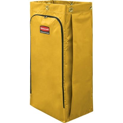 Picture of Rubbermaid Commercial Cleaning Cart 34-Gallon Replacement Bags - 34 gal Capacity - 10.50in Width x 16.80in Length - Zipper Closure - Yellow - Vinyl - 4/Carton - Janitorial Cart