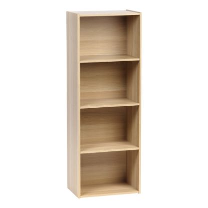 Picture of IRIS 46inH 4-Tier Storage-Shelf, Light Brown