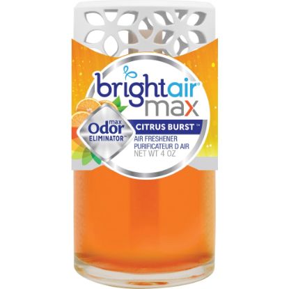 Picture of Bright Air Max Odor Eliminator - Gel - 4 oz (0.1 quart) - Citrus Burst - 1 Each - Phthalate-free, BHT Free, Odor Neutralizer, Paraben-free, Formaldehyde-free, NPE-free, Triclosan-free